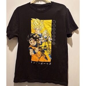 Dragonball Z Black T Shirt With Size,Medium  Light Stain On Front Of Shirt